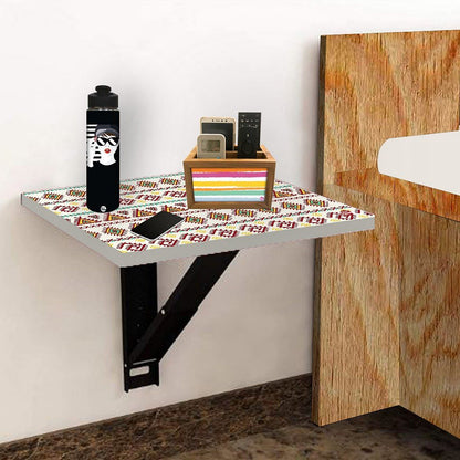 Mounted Bedside Table For Bedroom - Aztec White Green Pattern Nutcase