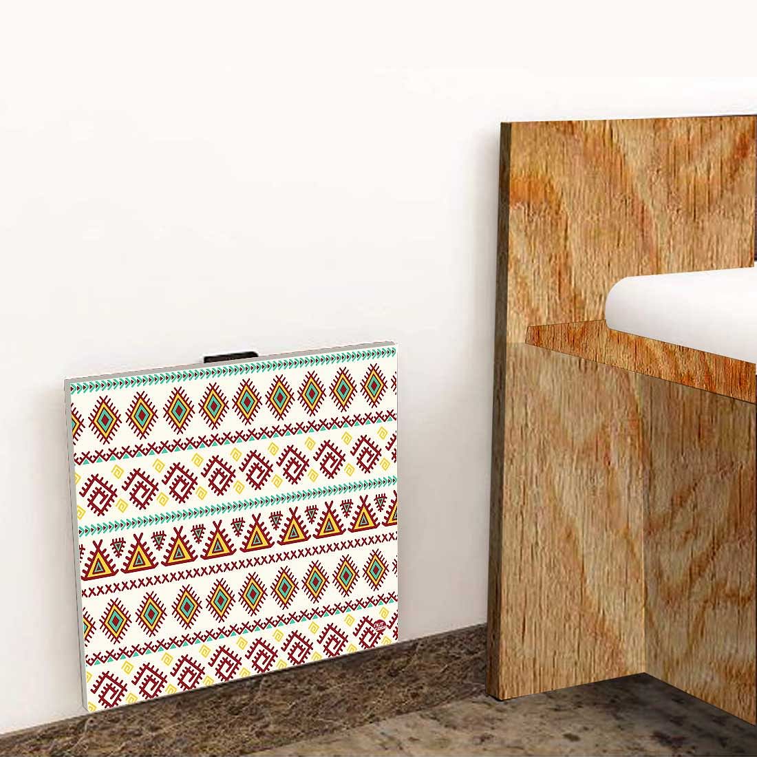 Mounted Bedside Table For Bedroom - Aztec White Green Pattern Nutcase