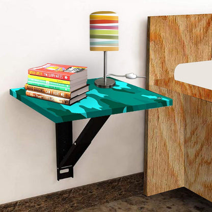 Folding Wall Hanging Bedside Table - Army Camouflage Green Nutcase