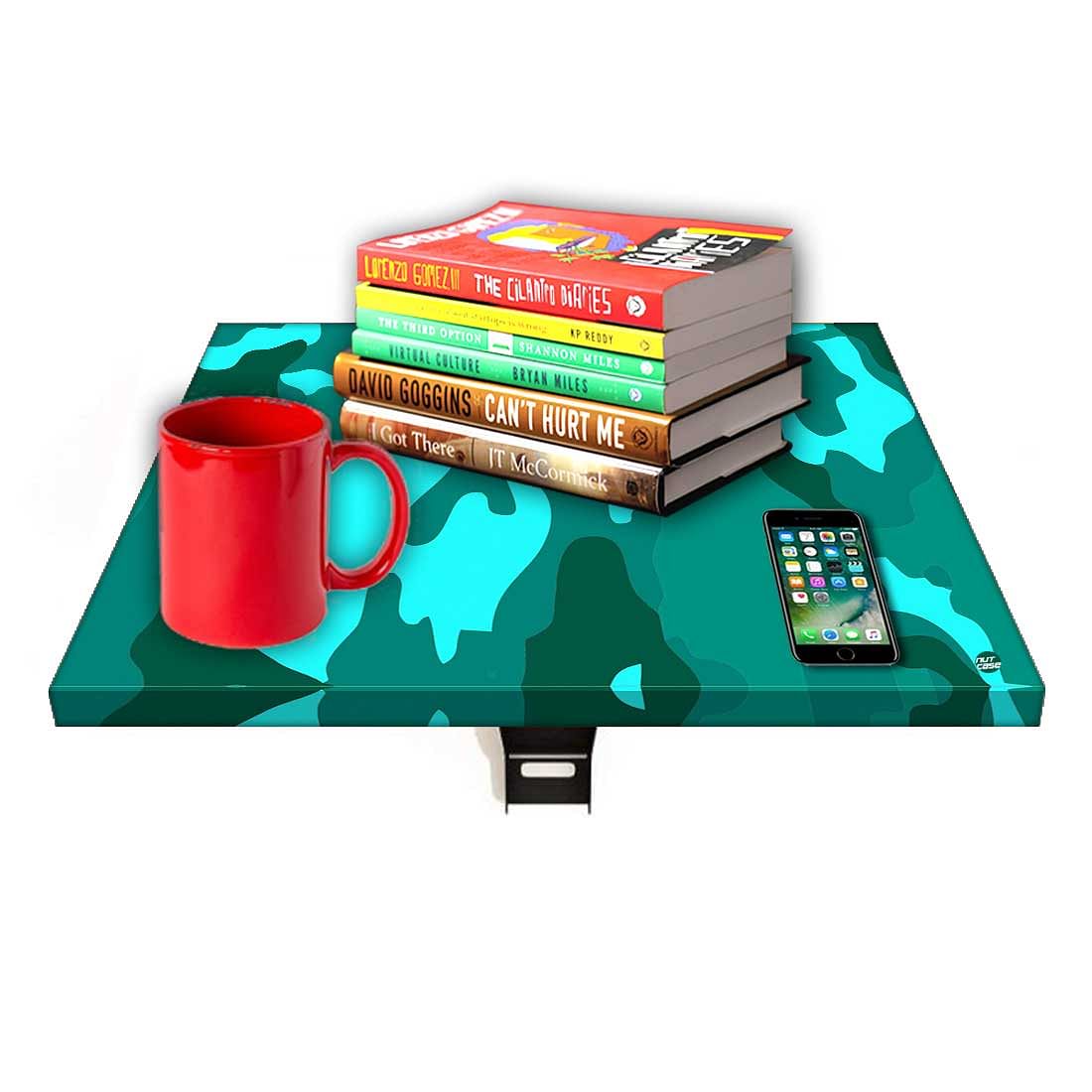 Folding Wall Hanging Bedside Table - Army Camouflage Green Nutcase