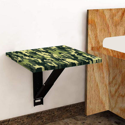 Fold Down Wall Mounted Folding Bedside Table With Desk - 8 Bit Camouflage Nutcase