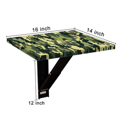 Fold Down Wall Mounted Folding Bedside Table With Desk - 8 Bit Camouflage Nutcase