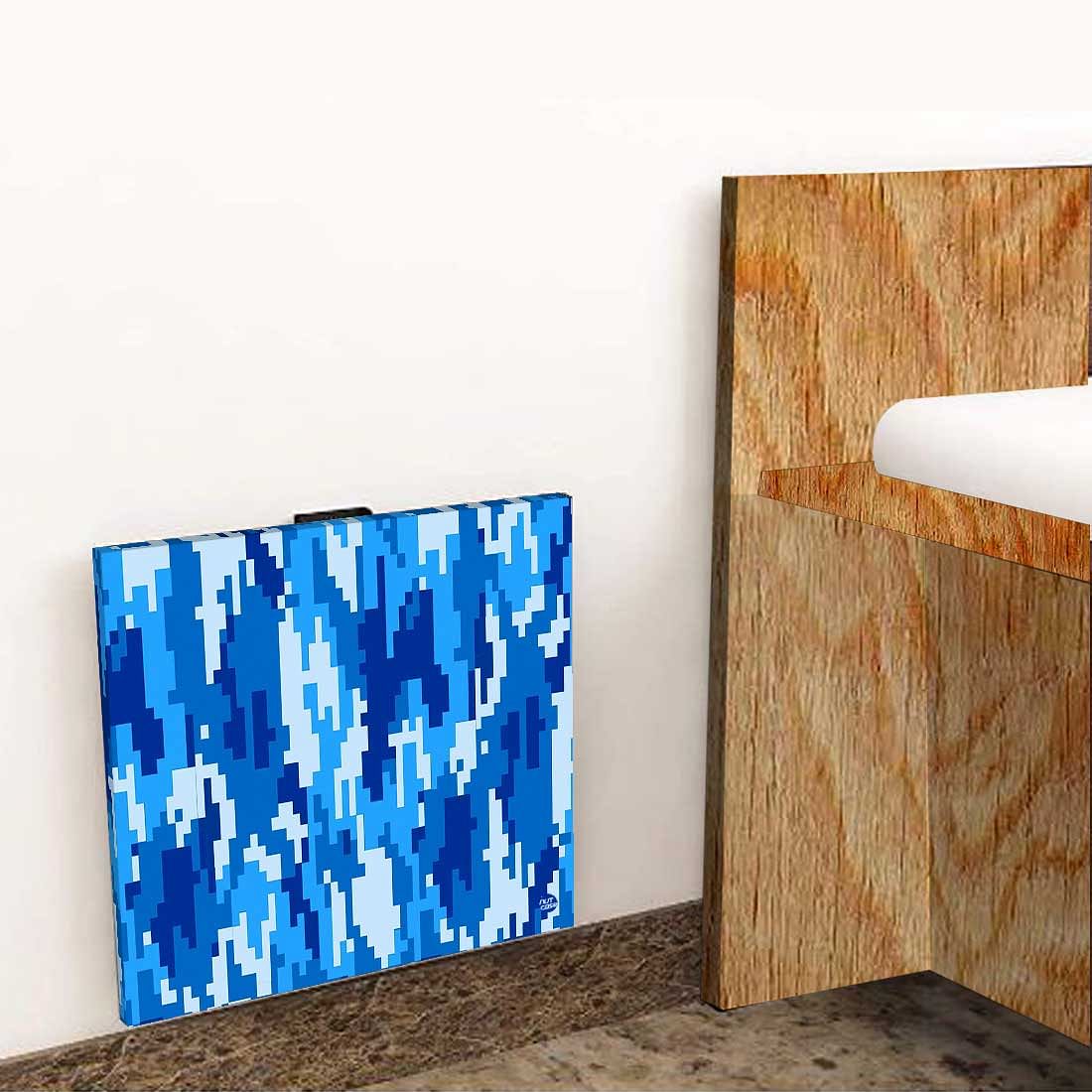 Tv Setup Box Stand Wall Mount - 8 Bit Camouflage Blue Navy Nutcase
