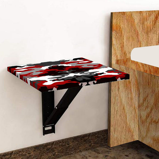 Fold Down Table Bracket - Red Black Army Camouflage Nutcase