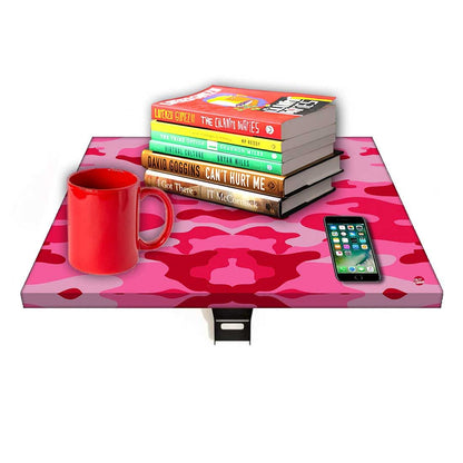 Folding Wall Mount Bedside Table - Army Camouflage Pink Nutcase