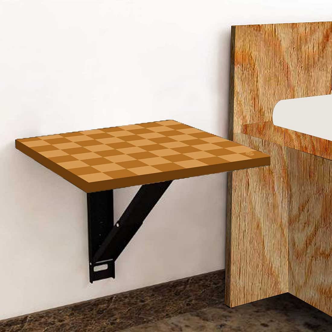 Modern Bedside Table for Bedroom   - Orange Check Pattern Nutcase