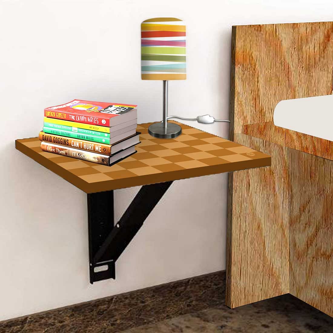 Modern Bedside Table for Bedroom   - Orange Check Pattern Nutcase