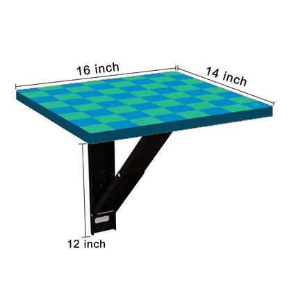 Space Saving Bedside Table Foldable   - Blue Green Check Nutcase