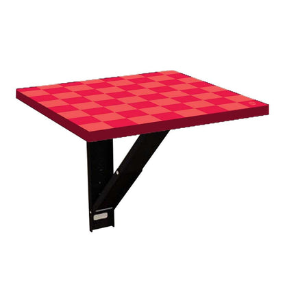 Bedside Table Folding Wall - Red Orange Check Nutcase