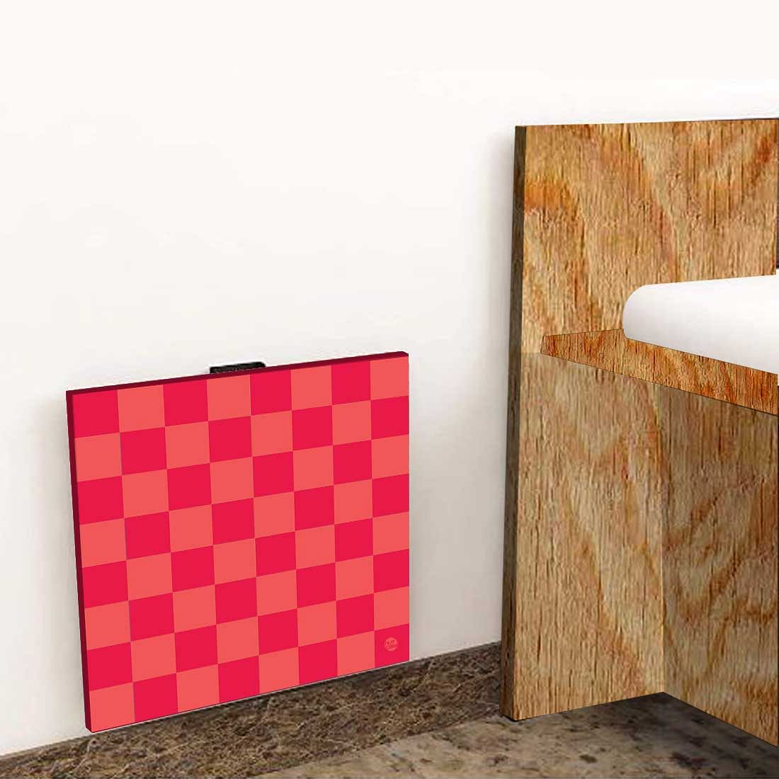 Bedside Table Folding Wall - Red Orange Check Nutcase