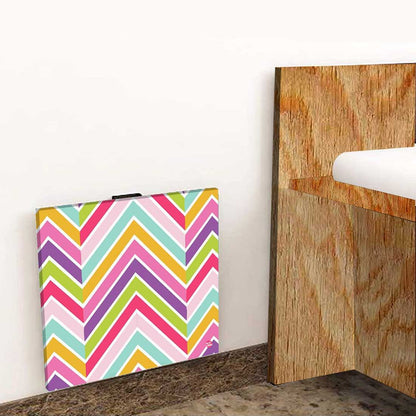 Folding Wall Mount Side Table- Pastels Chevron Nutcase