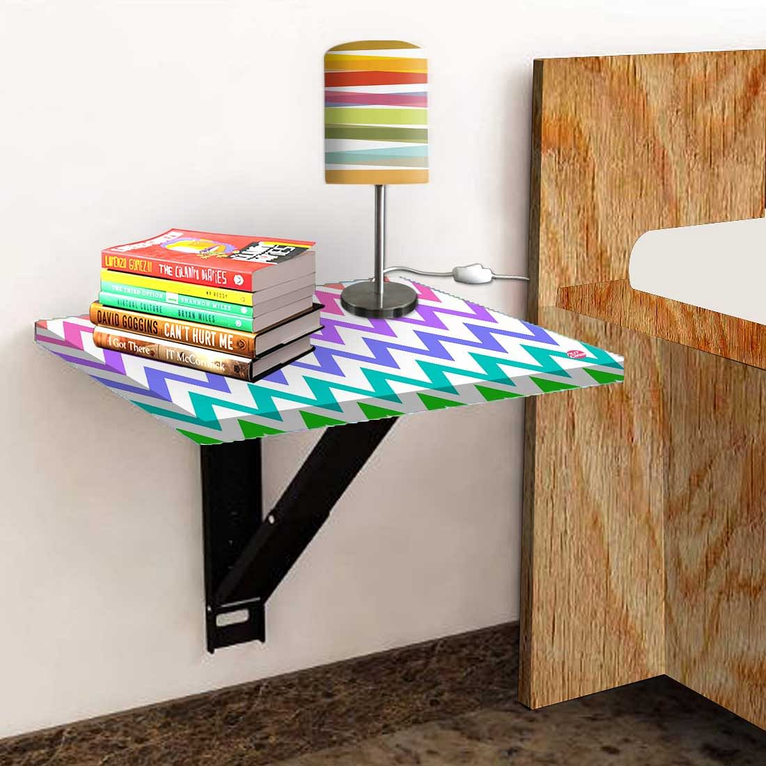 Bedside Table Floating - Rainbow Chevron Nutcase