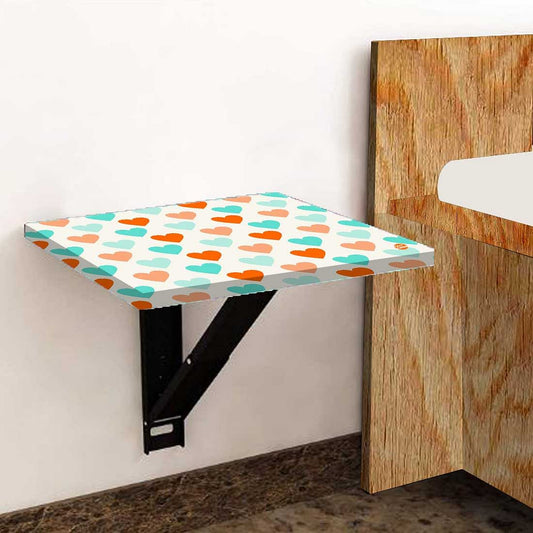 Floating Side Table for Bedroom - Colorful Heart Nutcase