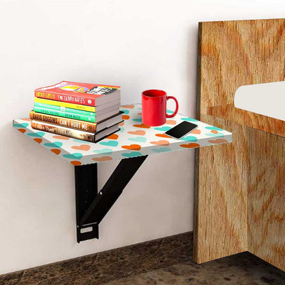 Floating Side Table for Bedroom - Colorful Heart Nutcase