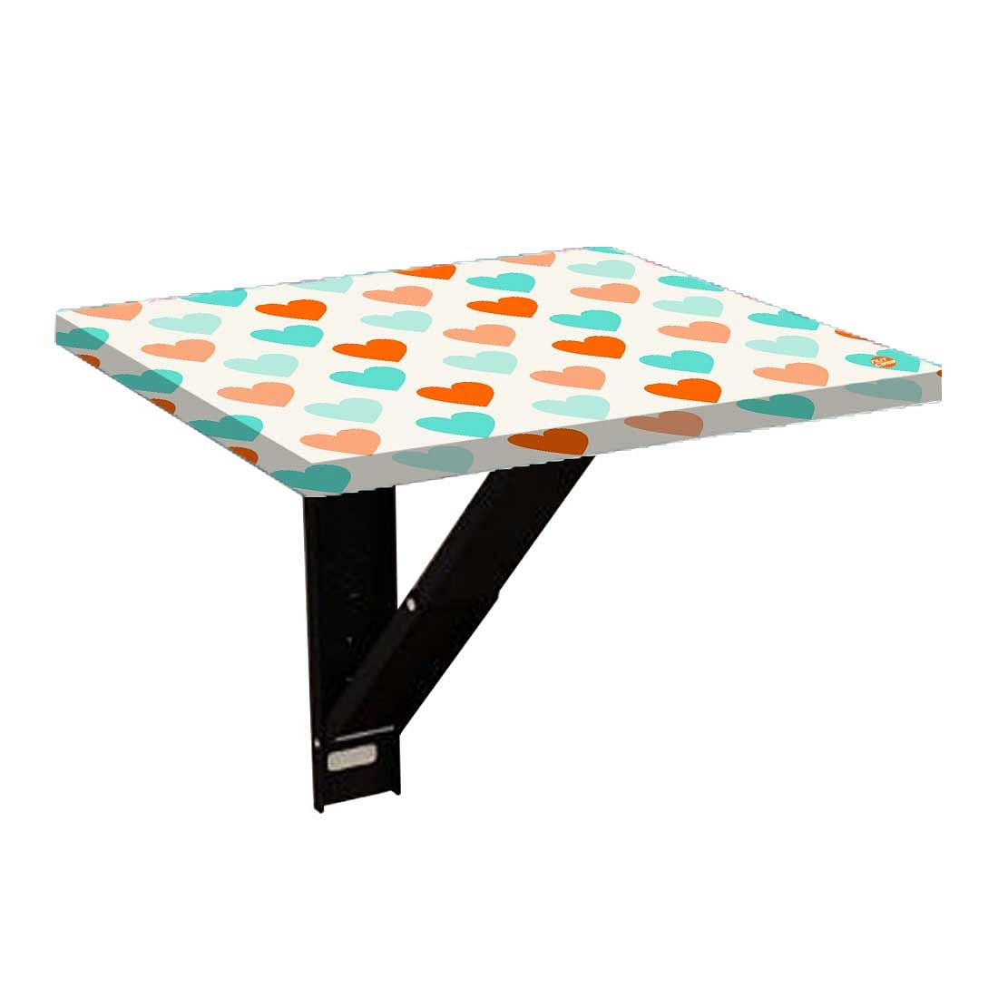 Floating Side Table for Bedroom - Colorful Heart Nutcase