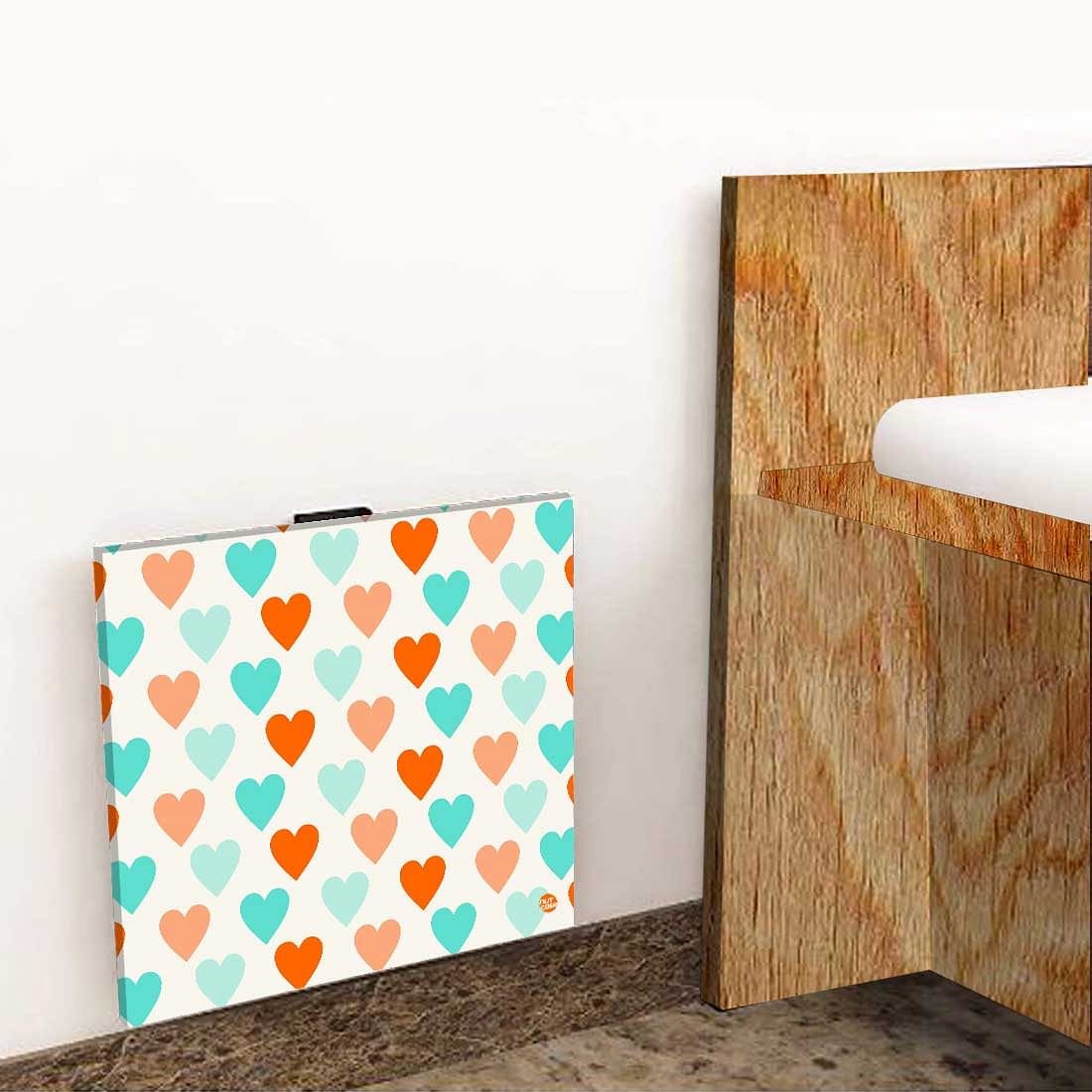 Floating Side Table for Bedroom - Colorful Heart Nutcase