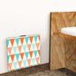 Wall Mounted Night Table For Bedroom - Orange and Mint Triangles Nutcase