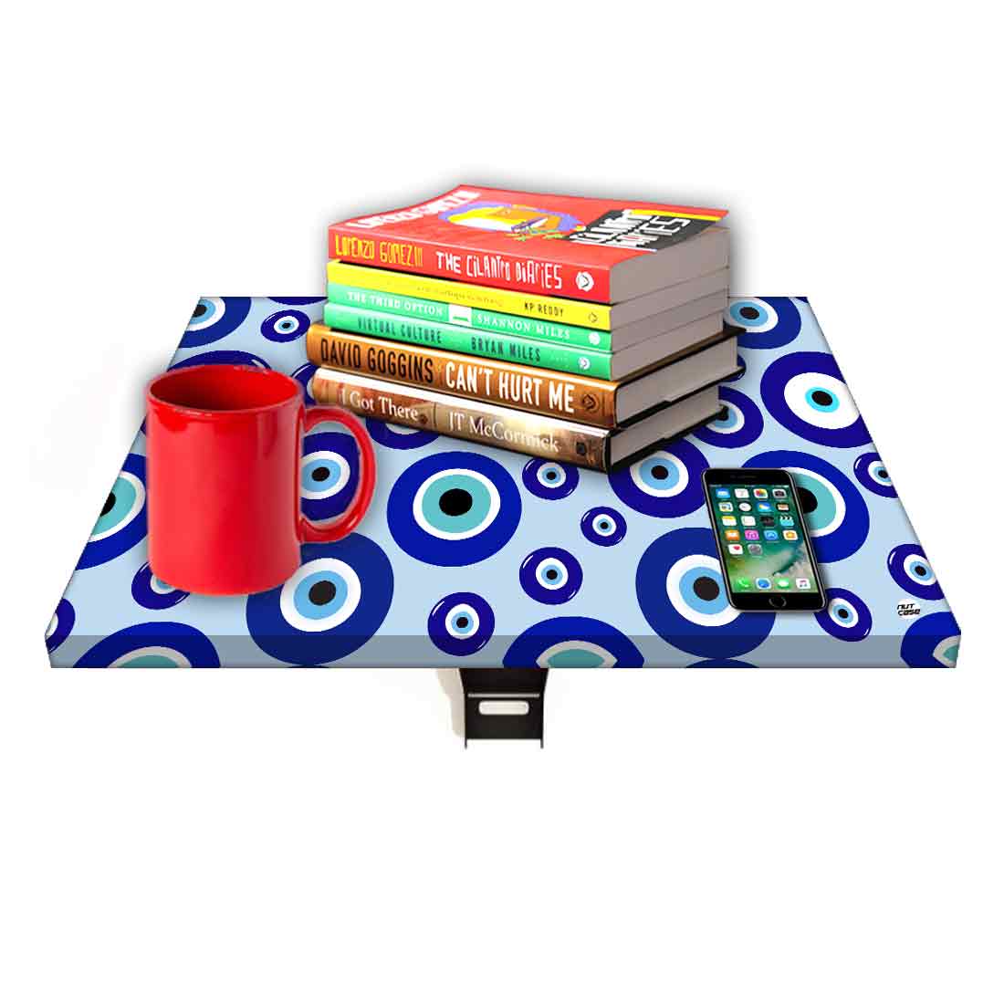 Fold Down Wall Hung Bedside Table with Desk for Laptop - Evil Eye Protector Nutcase