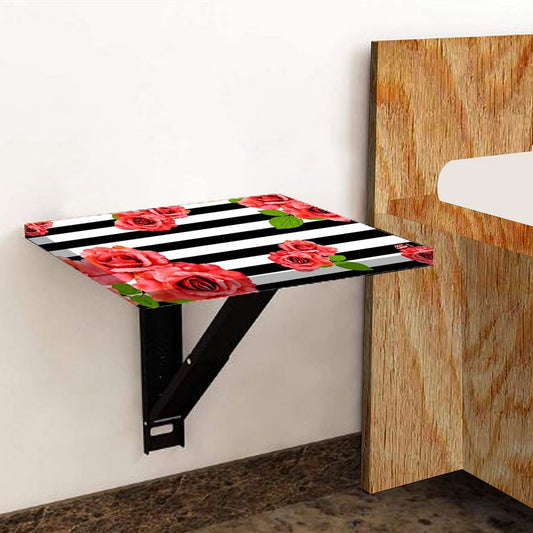 Fold Down Wall Hung Side Table - Red Flower Nutcase
