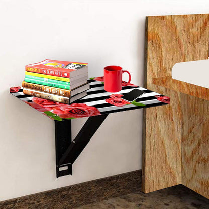 Fold Down Wall Hung Side Table - Red Flower Nutcase