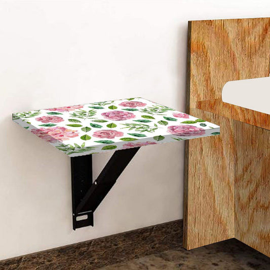 Folding Wall Mount Bedside Table - Floral Designer Nutcase