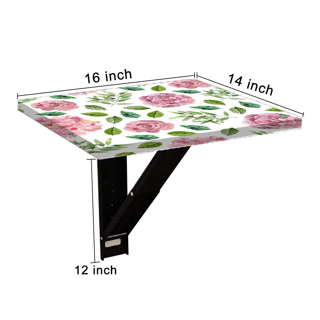 Folding Wall Mount Bedside Table - Floral Designer Nutcase