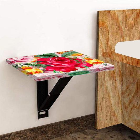 Folding Wall Hanging Side Table - Red Floral Nutcase