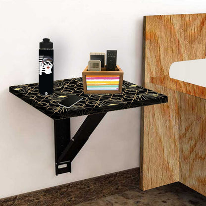 Wall Attached Bedside Table - Geometric Pattern Nutcase