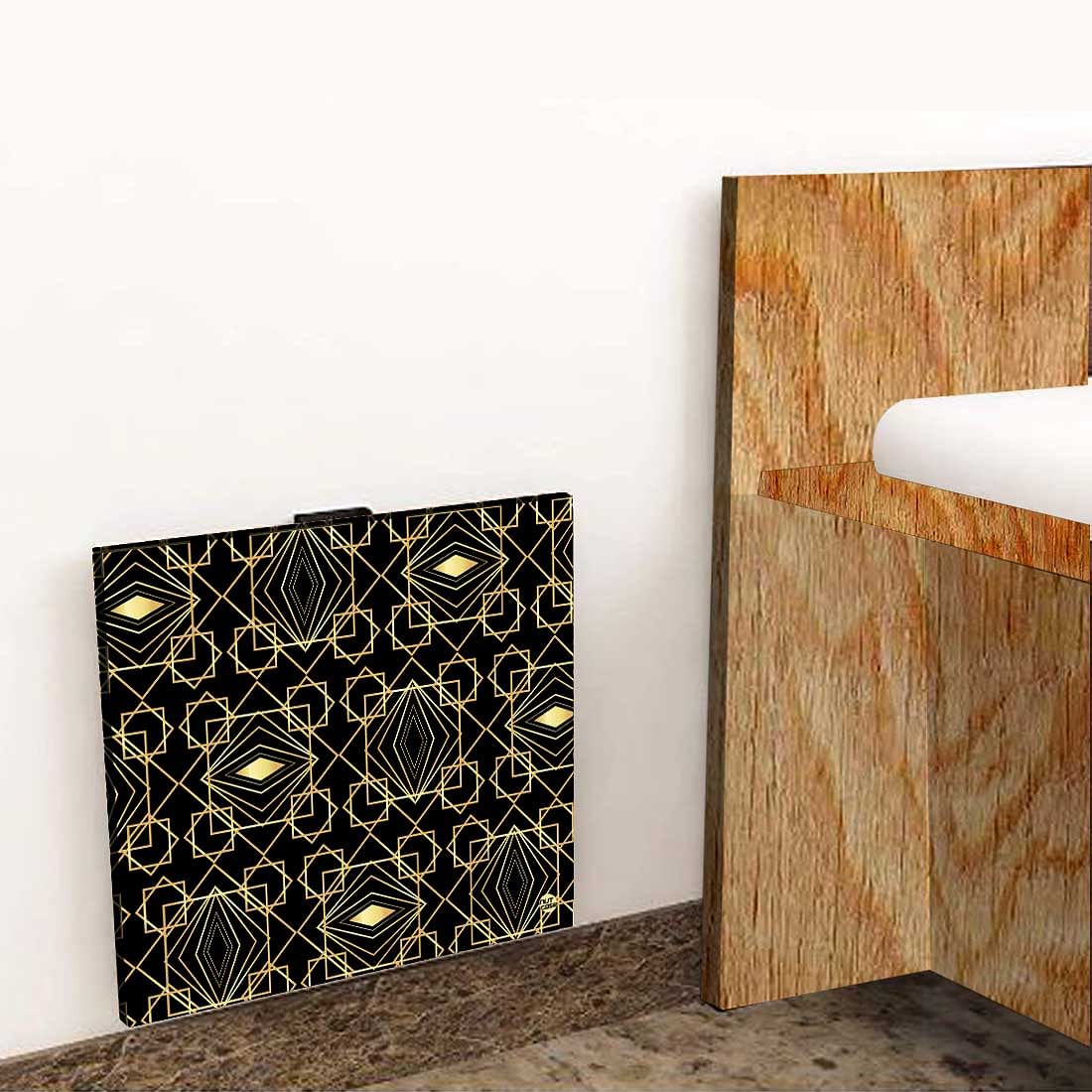 Wall Attached Bedside Table - Geometric Pattern Nutcase