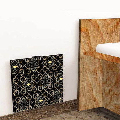 Wall Attached Bedside Table - Geometric Pattern Nutcase