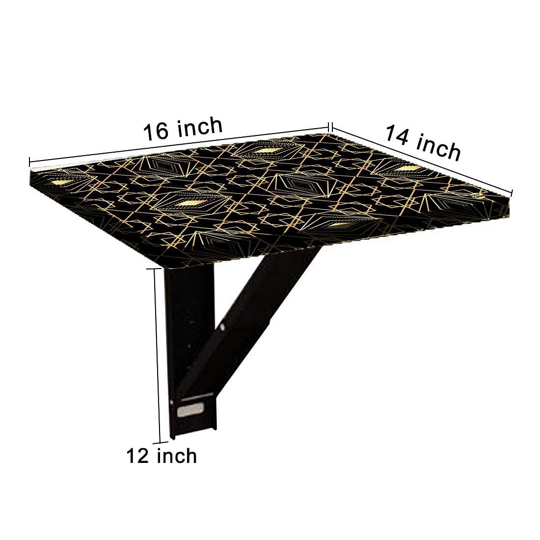 Wall Attached Bedside Table - Geometric Pattern Nutcase