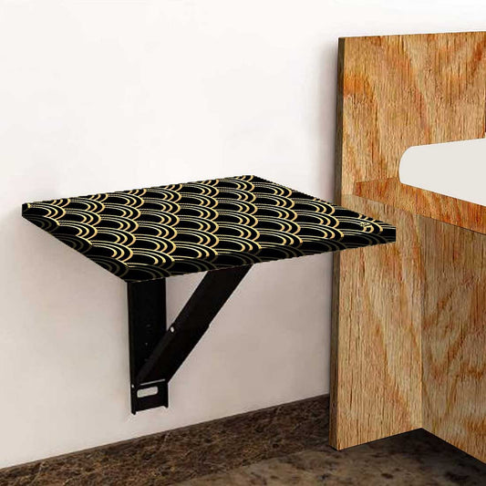 Folding Wall Mounted Bedside Table - Golden Design Pattern Nutcase