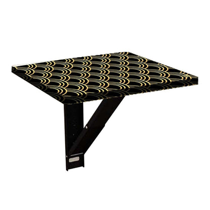 Folding Wall Mounted Bedside Table - Golden Design Pattern Nutcase