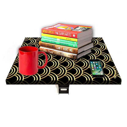 Folding Wall Mounted Bedside Table - Golden Design Pattern Nutcase