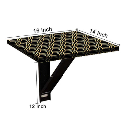 Folding Wall Mounted Bedside Table - Golden Design Pattern Nutcase