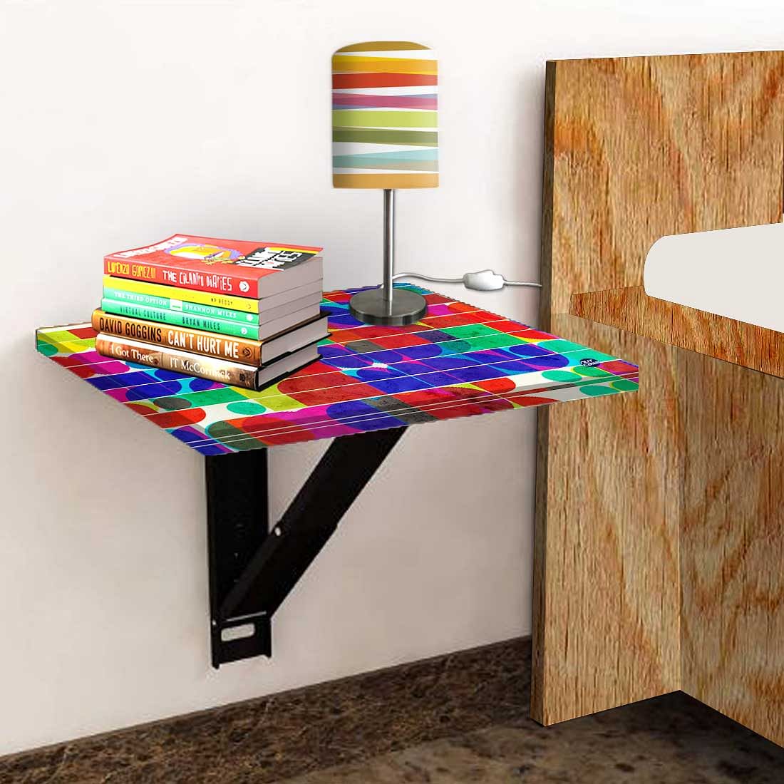 Folding Wall Mount Bedside Table - Beautiful Pattern Nutcase