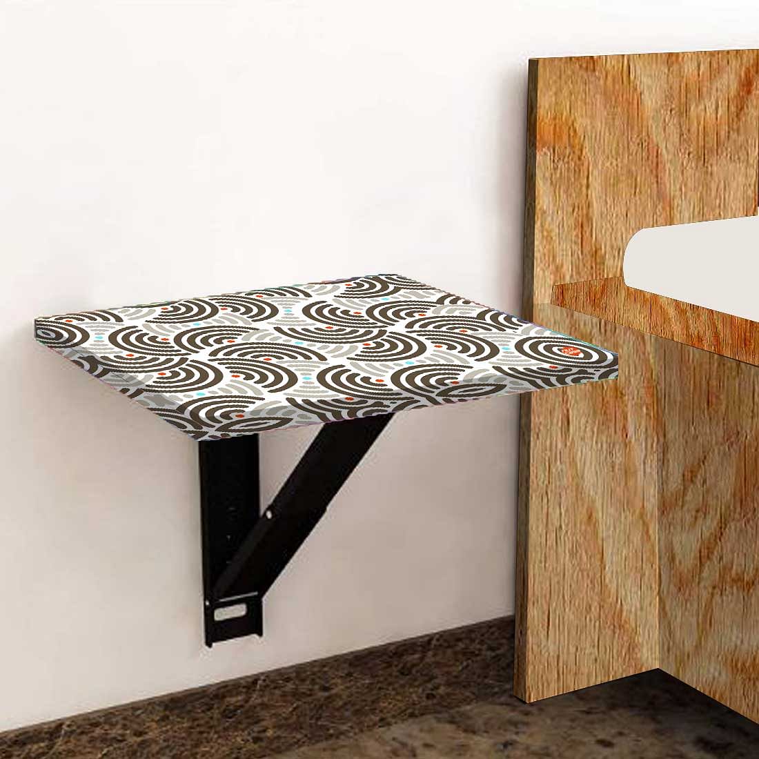 Folding Wall Hanging side Table - Half Circle Pattern Nutcase