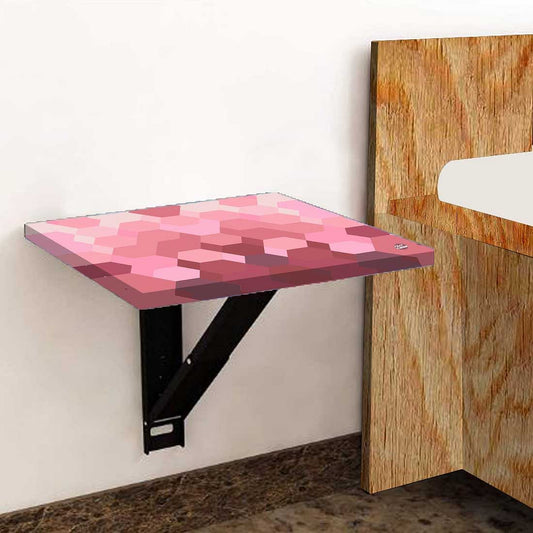 Bedside Table Foldable   - Hexagon Pink Pattern Nutcase