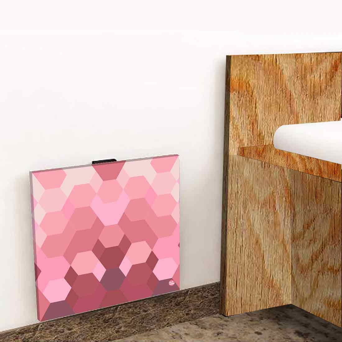 Bedside Table Foldable   - Hexagon Pink Pattern Nutcase