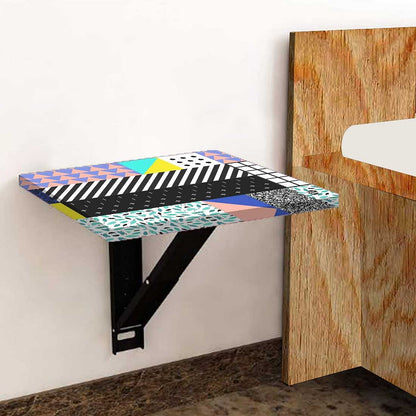 Fold Down Side Table Wall Mounted -  Line Pattern Nutcase