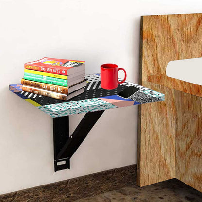 Fold Down Side Table Wall Mounted -  Line Pattern Nutcase