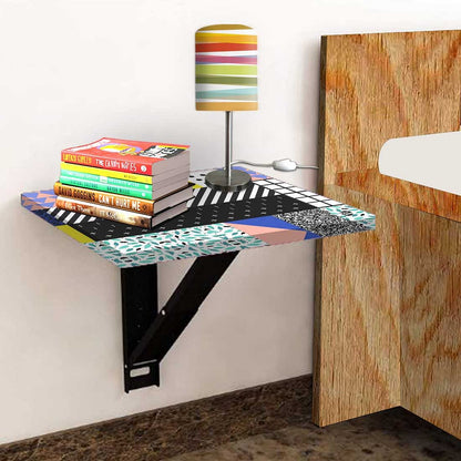 Fold Down Side Table Wall Mounted -  Line Pattern Nutcase