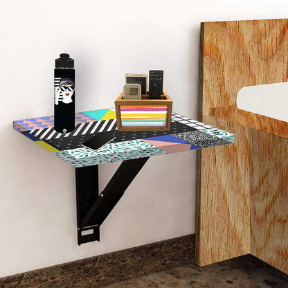 Fold Down Side Table Wall Mounted -  Line Pattern Nutcase