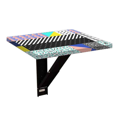 Fold Down Side Table Wall Mounted -  Line Pattern Nutcase