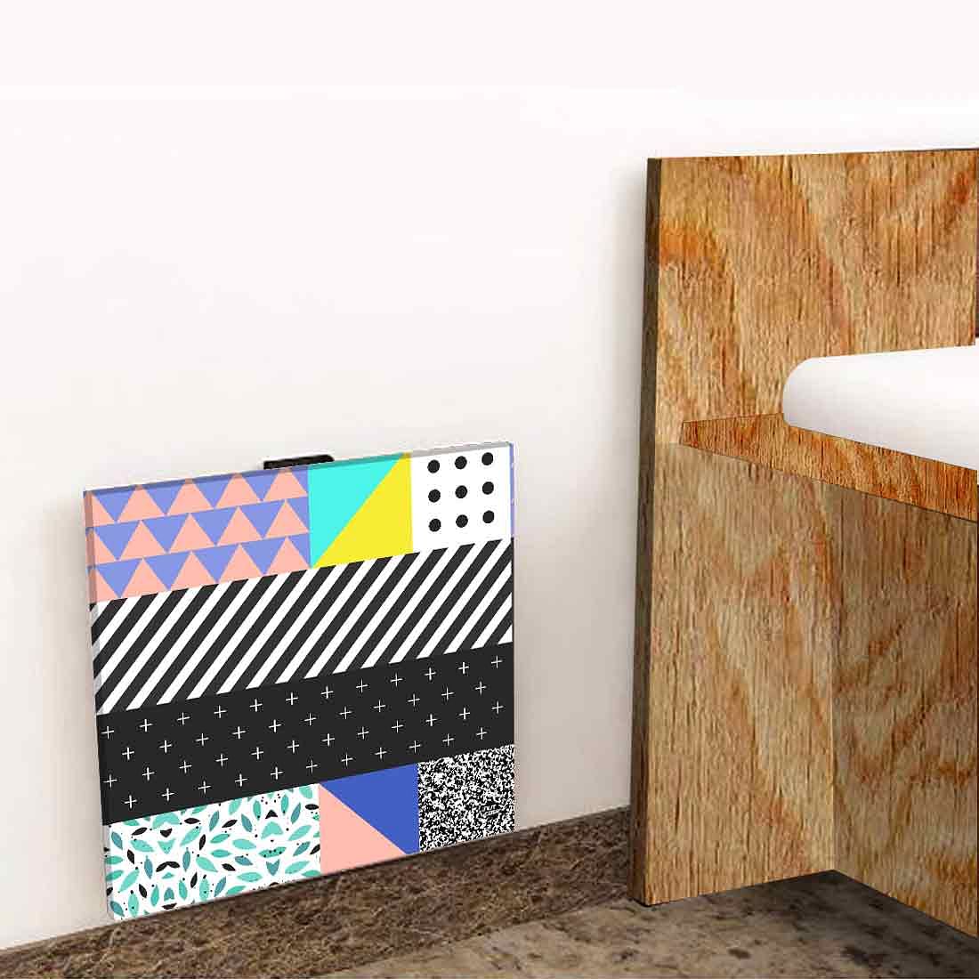 Fold Down Side Table Wall Mounted -  Line Pattern Nutcase