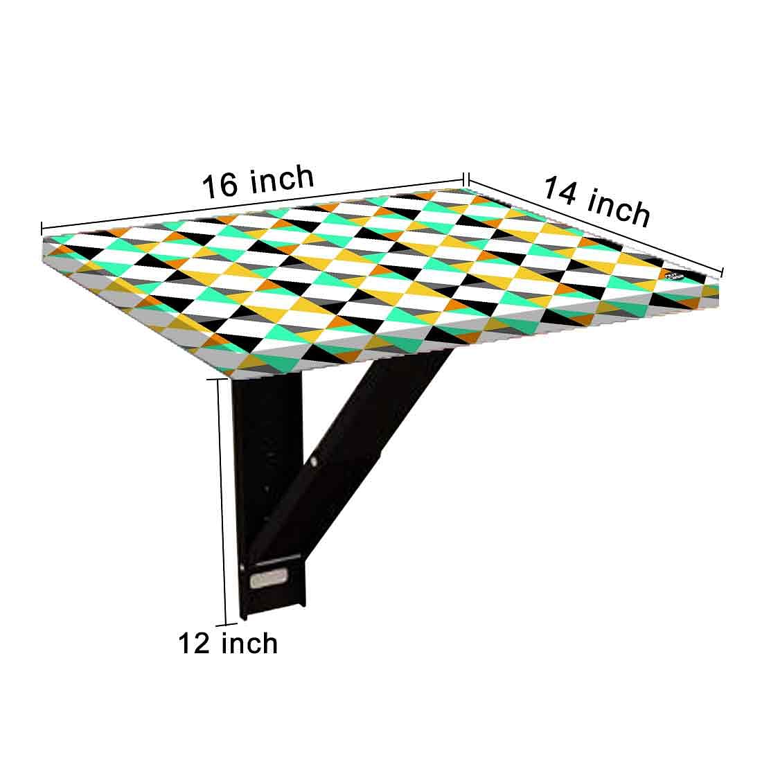 Folding Side Table for Bedroom - Colorful Diamond Pattern Nutcase