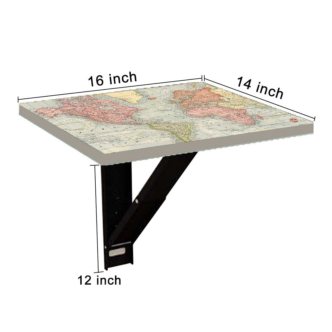 Wall Mounted Table for Bedroom - Vintage Map Nutcase