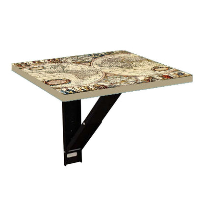 Wall Mounted Folding Bedside Table - World Map Design Nutcase