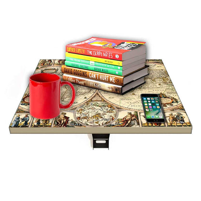 Wall Mounted Folding Bedside Table - World Map Design Nutcase