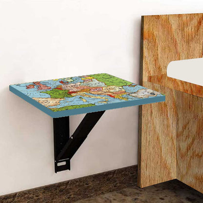 Fold Down Table Wall Mounted with Desk - World Map Nutcase